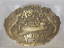 VTG Award Design Metals Solid Brass 1st Edition Anglers Of America Belt Buckle