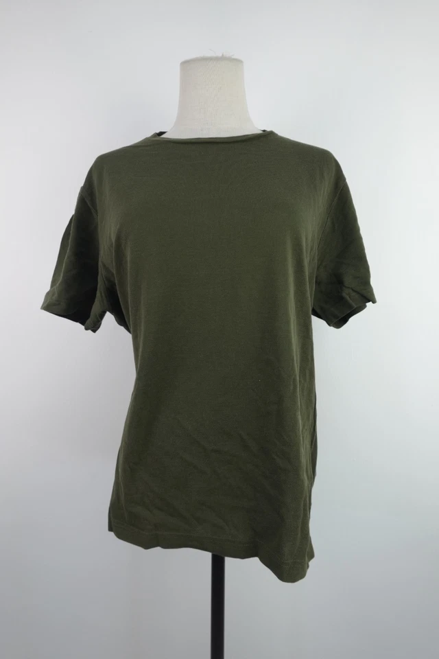 Fay Damen T-Shirt XL Regular Vintage Baumwolle Grün Kurzarm Italien - Bild 1 von 4