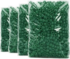 4000pcs Dark Green Pony Beads for Jewelry Making and Craft Projects