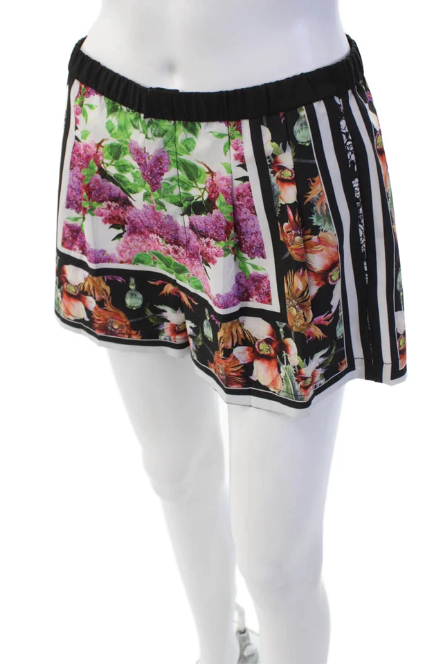 Pantalones Cortos Clover Canyon Para Mujer Estampado Floral Cintura Elástica Cremallera Mosca Multicolor Talla S Foto 2 de 4