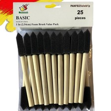 Foam Paint Brush Set 1 inch, Sponge Brush Paint 25 Pack with Wood Handles,Gre...