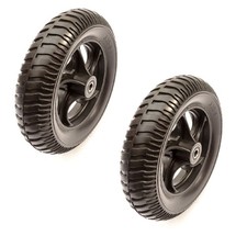 2 PACK PU 14'' Inch Black Puncture Proof 3.25-8 Solid Wheelbarrow Wheel Complete
