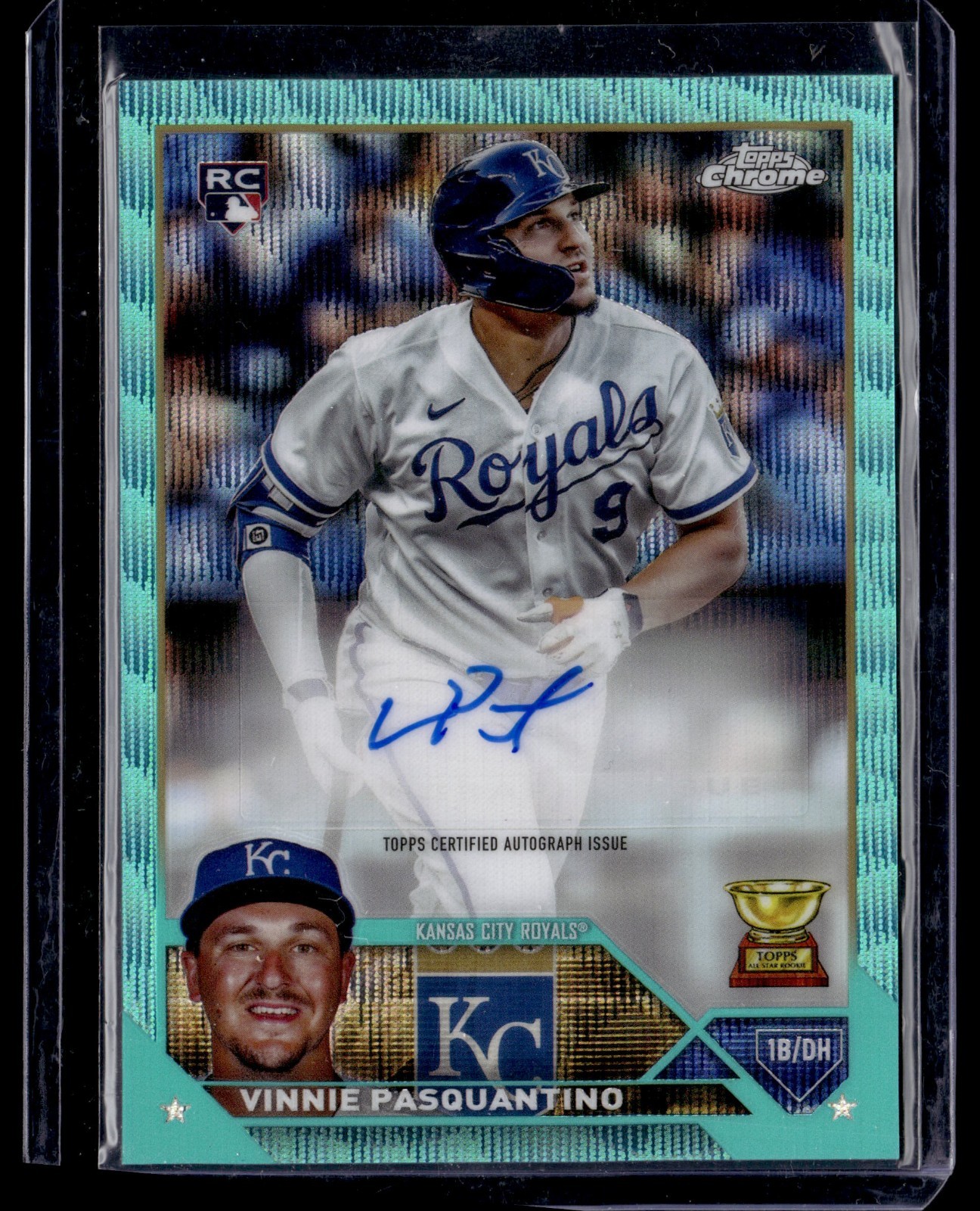 2023 Topps Chrome UPD Aqua Wave Refractor Vinnie Pasquantino RC ROOKIE AUTO /199