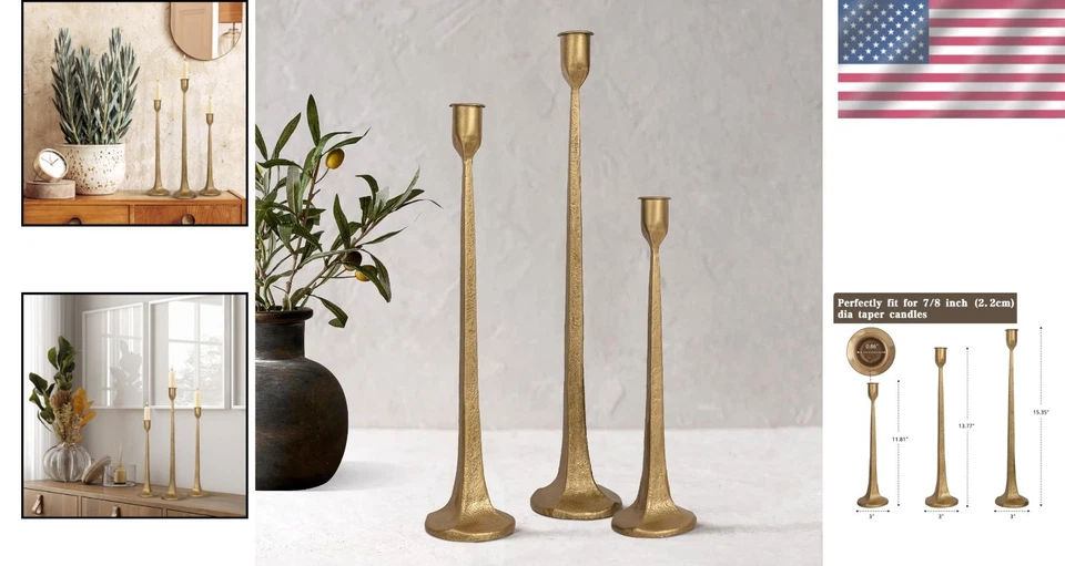 Elegante Juego de Candelabros de Hierro - Centro de Mesa de Comedor Foto 2 de 4