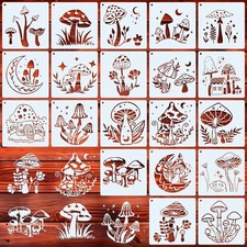 Mushroom Stencils for Painting 6inch Reusable Craft 20pcs