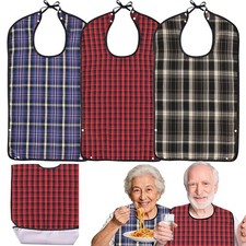Paquete de 3 baberos reutilizables para adultos, protectores de ropa lavables