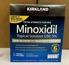 KIRKLAND Minoxidil 5% Extra Strength Men Hair Regrowth Solution, 6 Month Supply