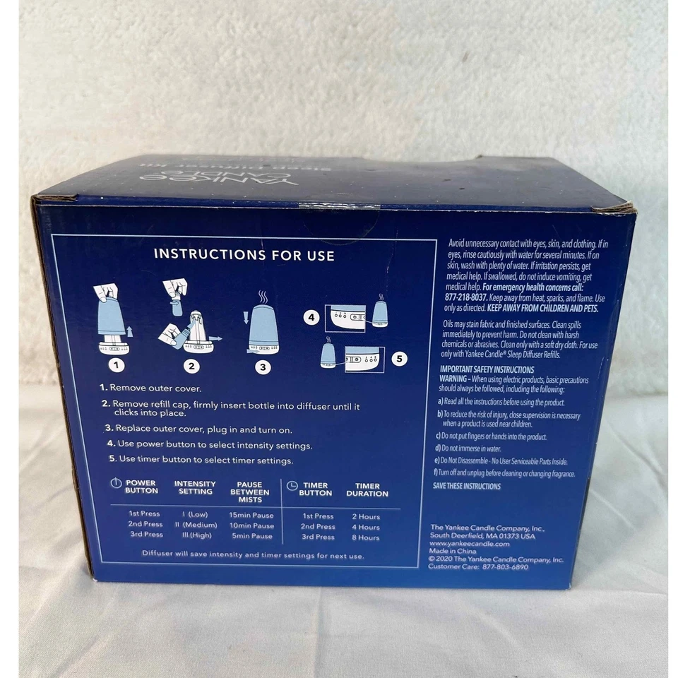 Yankee Candle Sleep Diffuser Kit Calm Night Lavender Eucalyptus Vanilla NEW - Image 4 of 4