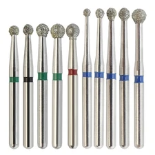 Multi-Use Dental Diamond Burs Round Ball Bur Friction Grip Surgical FG 801 801L