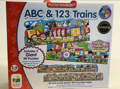 New Learning Journey Puzzle Doubles! Giant ABC & 123 Trains 2 Puzzles in 1 Box