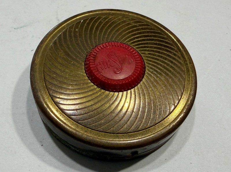 vintage AIR SPUN COTY ROUGE New York dark SUB-DEB (brass needs polishing)UNUSED?
