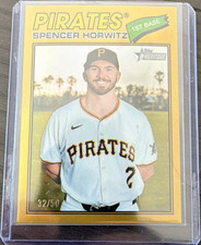 Topps 2026 Heritage Chrome Gold Refractor Spencer Horwitz Pirates #266 /50