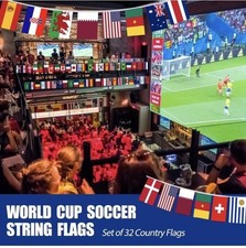 1 / 100 - 12M 40ft  World Flags Bunting Fabric 32 Football Teams Banner