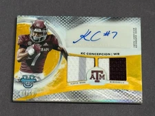 2025 Bowman’s University Best KC Concepcion Dual Relic Auto 3 Color Gold /50 A&M
