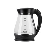 Adler AD 1274 B Wasserkocher 1,7 L - 2200 W, Led, 360°-Sockel, Schwarz