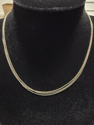 Designer Silber Kette 835 vergoldet Tricolor Collier 3-farbig Handarbeit