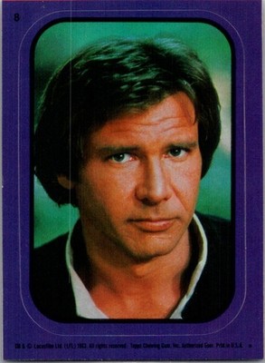 1983 Topps Stickers Purple Han Solo The Return of the Jedi #8