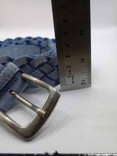 Babyblauer Wildledergürtel mit einfarbiger silberfarbener Schnalle Jeans 40"-42" - Bild 2 von 22