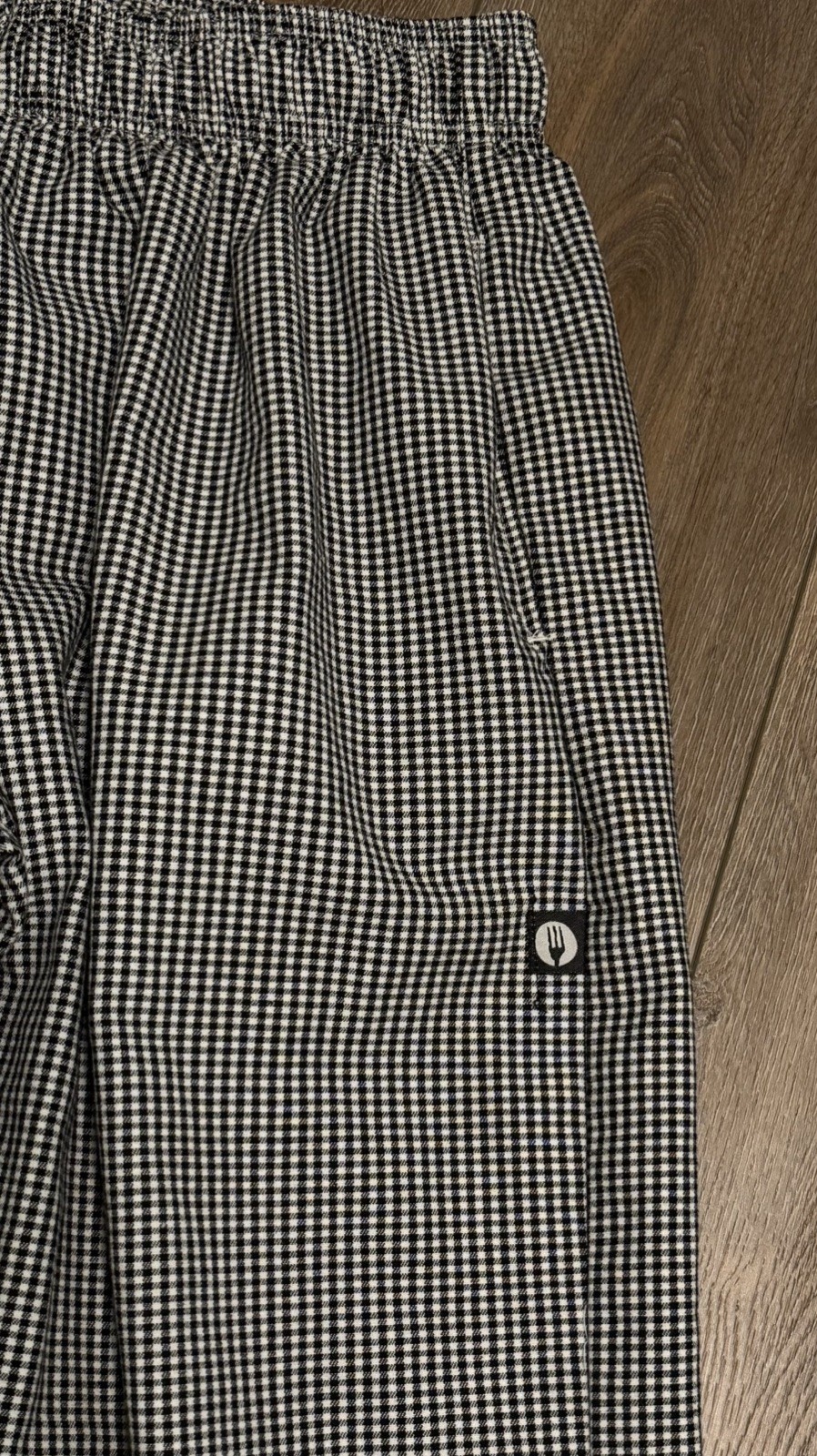 Chef Works Work Pants Large Drawstring Black Whit… - image 6