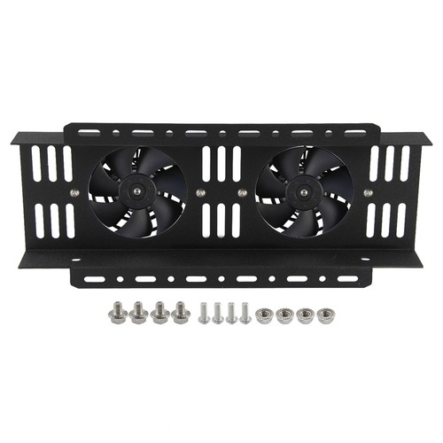 Universal Dual 5.5'' Electric Fan +Large Oil Cooler Bar&Plate Mounting Bracket - Picture 11 of 12