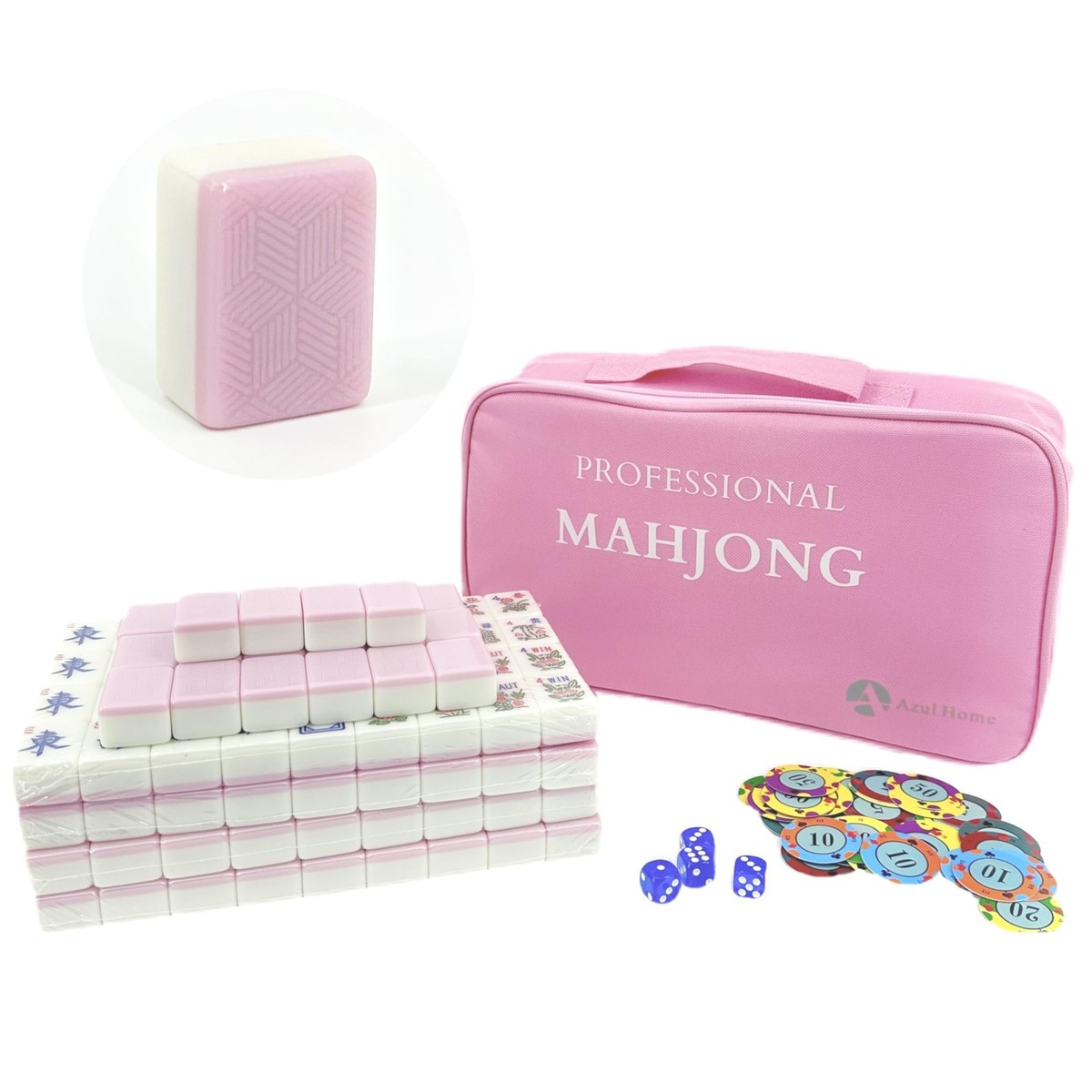 American Mahjong Game Set, 166 Numbered Melamine Tiles (1.4