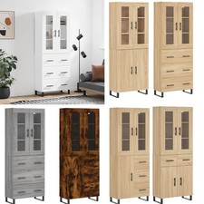 vidaXL Highboard Räuchereiche 69,5x34x180 cm Holzwerkstoff