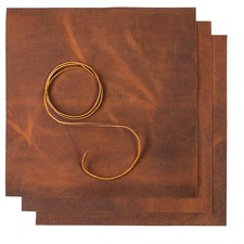 Wanderings 3-Pack 12x12" Full Grain Buffalo Leather Sheets 36" Cord Crafts