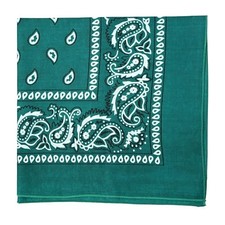 22 Inch Cotton Paisley Bandana Dark Turquoise