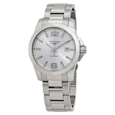 Longines Conquest Silver Dial Stainless Steel...