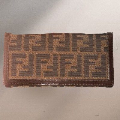 Fendi Zucca Bifold Wallet with Iconic FF Monogram Pattern