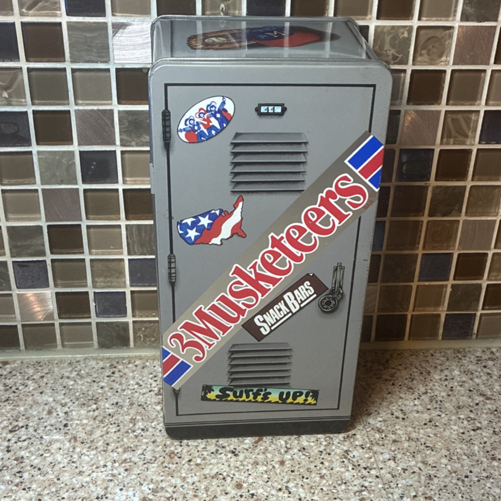 Vintage 1989 Locker 3 Musketeers Collectible Storage Tin/Metal Box No Rust Cute