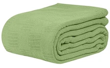 Linteum Textile Hospital Thermal SNAGLESS Spread Blanket, 100% Cotton (74x100