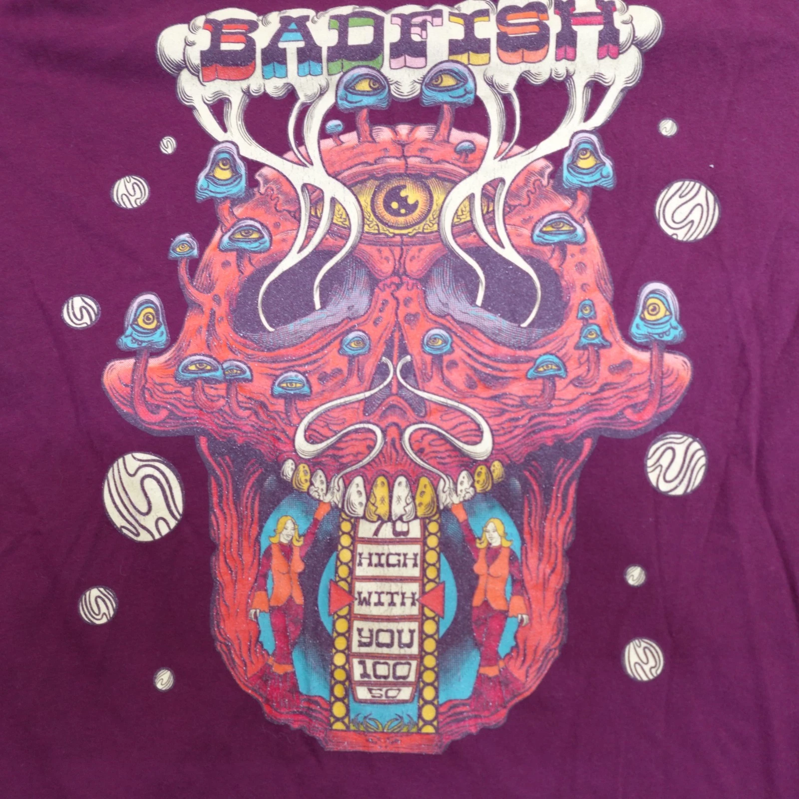Bad Fish Shirt Medium Red Double Sided High With You Tour Psychedelic