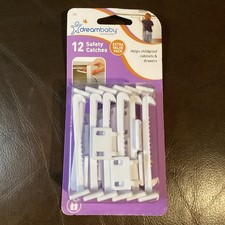 Dreambaby Safety Catches For Cabinets Drawers Lock Latches 12 pack