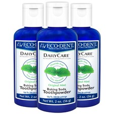 Toothpowder Baking Soda Mint Fluoride Free SLS 2 Oz Pack Eco-Dent DailyCare Oils