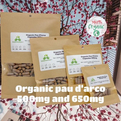 Organic Pau Darco (Tabebuia avellanedae) 500mg or 650mg vegetarian capsules, or