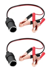2P Car Female Cigarette Lighter Socket to 50A Battery Alligator Clips Connector