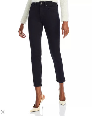 $228 VERONICA BEARD Onyx Black Debbie Ankle Skinny High Rise Jeans Women's 28  