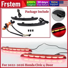 Smoke Lens Rear Bumper Reflector Led Sequential Light For 2022-2026 Civic Sedan
