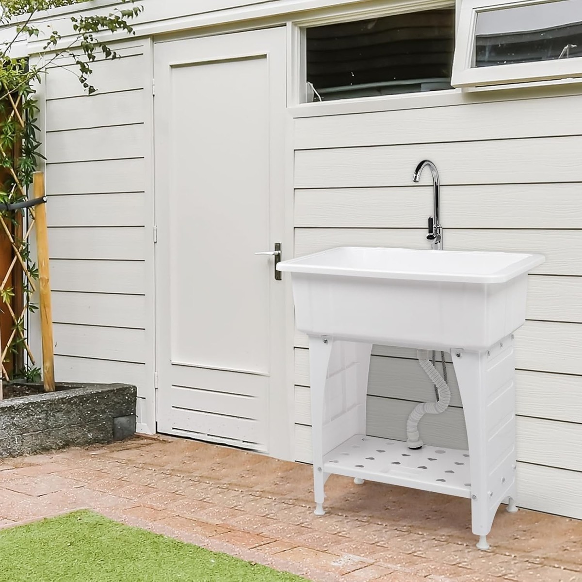 Garden Hose Plastic Outdoor Sink Station Outdoor Sink With Hose Hook Up  Goudergo Freestanding Plastic