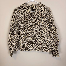 J. Crew Light Brown  Brown Leopard Print Long Sleeve Blouse Small