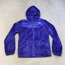 The North Face Girls Fleece Full Zip Hoodie Jacket Purple Size L