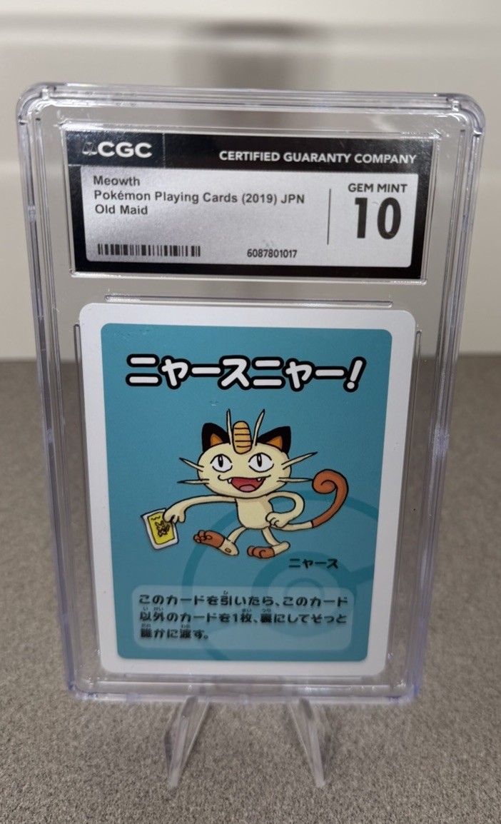 2019 POKÉMON PLAYING CARDS JPN OLD MAID MEOWTH CGC 10 GEM MINT