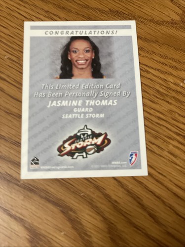 2011 Rittenhouse WNBA Autograph Jasmine Thomas Rookie Seattle Storm Dallas Wings - Picture 2 of 2