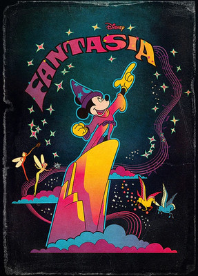 Disney Fantasia Poster Mickey Mouse Sorcerer's Apprentice Movie Art Print 24x36