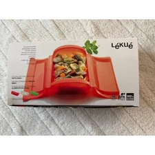 NEW Lékué Steam Case 1-2 Person Orange Platinum Silicone Healthy (exp 11/13)