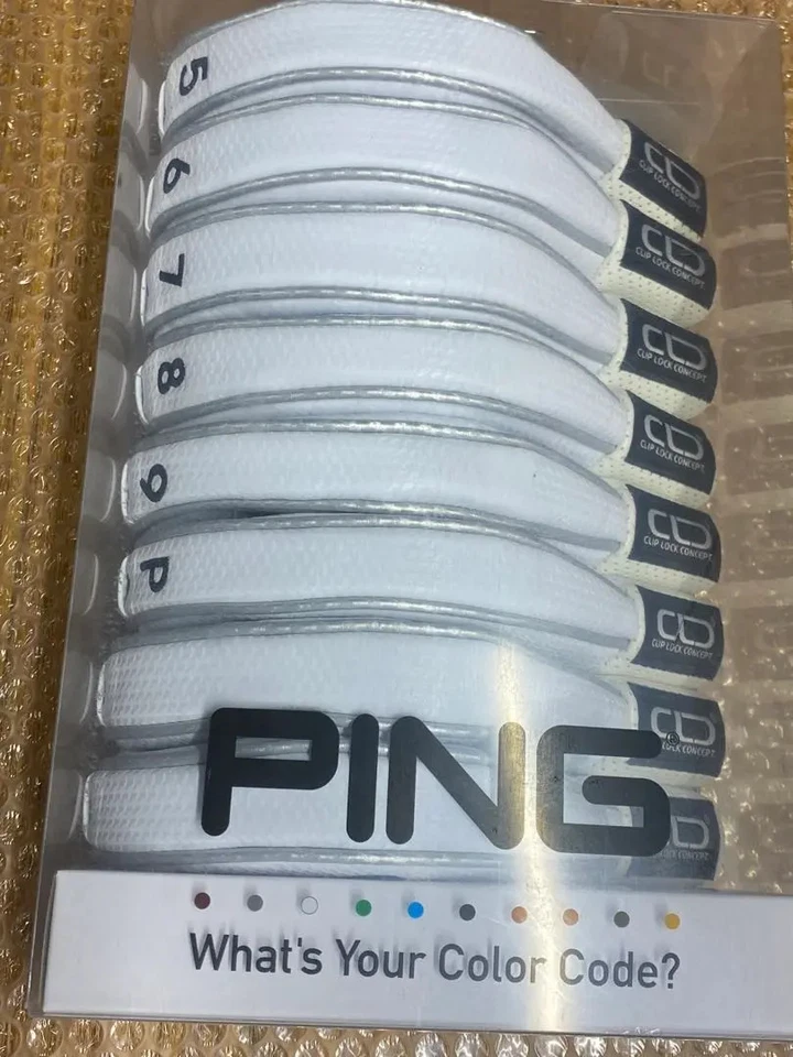 PING HC-C191 Color Code Iron Head Cover 8 Pieces Set Golf Equipment 34549 White