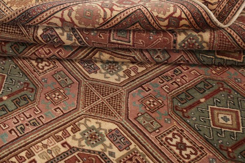 Anatolian Living Room Area Rug 6x10 Pink Wool Hand-made Turkish Vintage Carpet - Zdjęcie 17 z 21