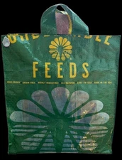 handmade reusable feedbag tote, green, eco friendly shopping bag