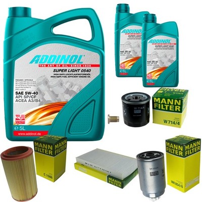 MANN Inspektionspaket 7L ADDINOL SUPER LIGHT 5W-40 für Lancia Lybra SW 839BX